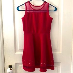 Girls magenta sleeveless dress with studs at the bottom